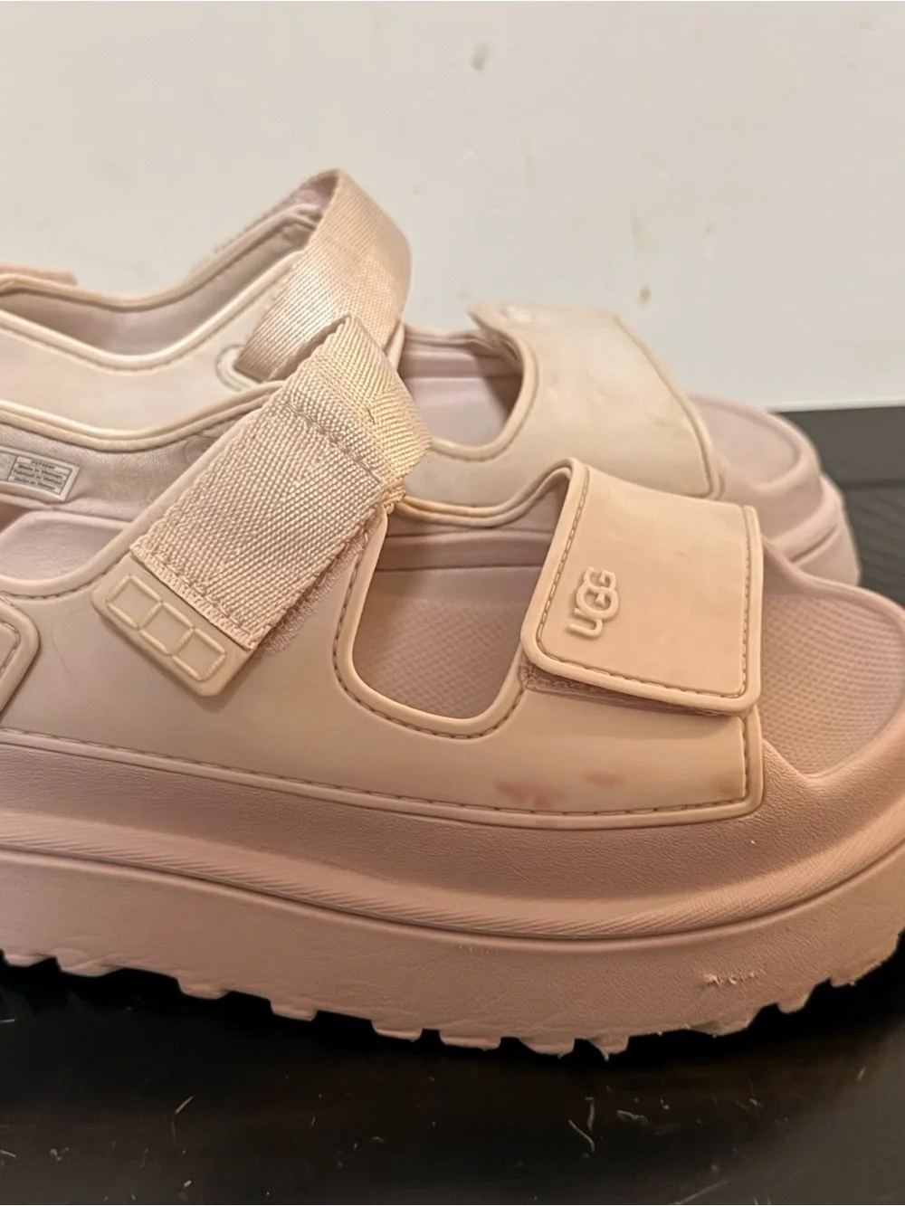 UGG Cream Platform Hook-and-Loop Sandal